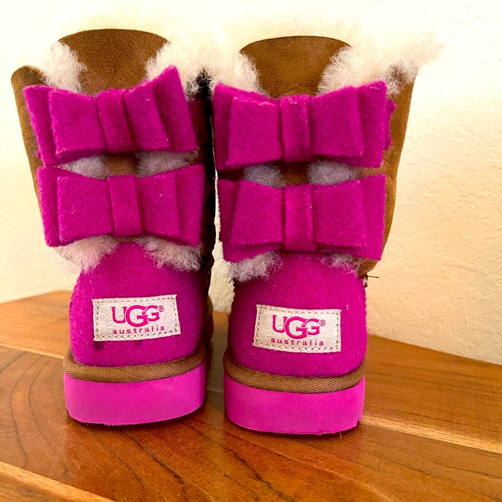 girls ugg pink bailey bow